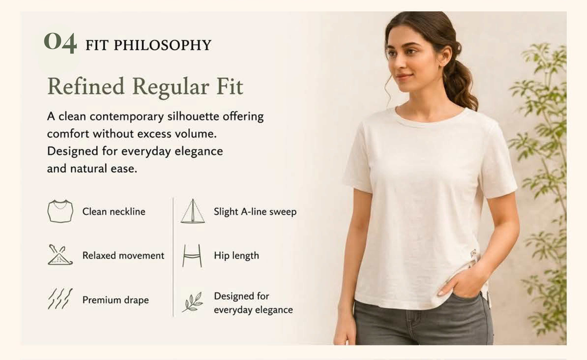 Meadow dancers indigo V-Neck Tee in GOTS-Certified Organic Cotton - Size & Fit Guide 4