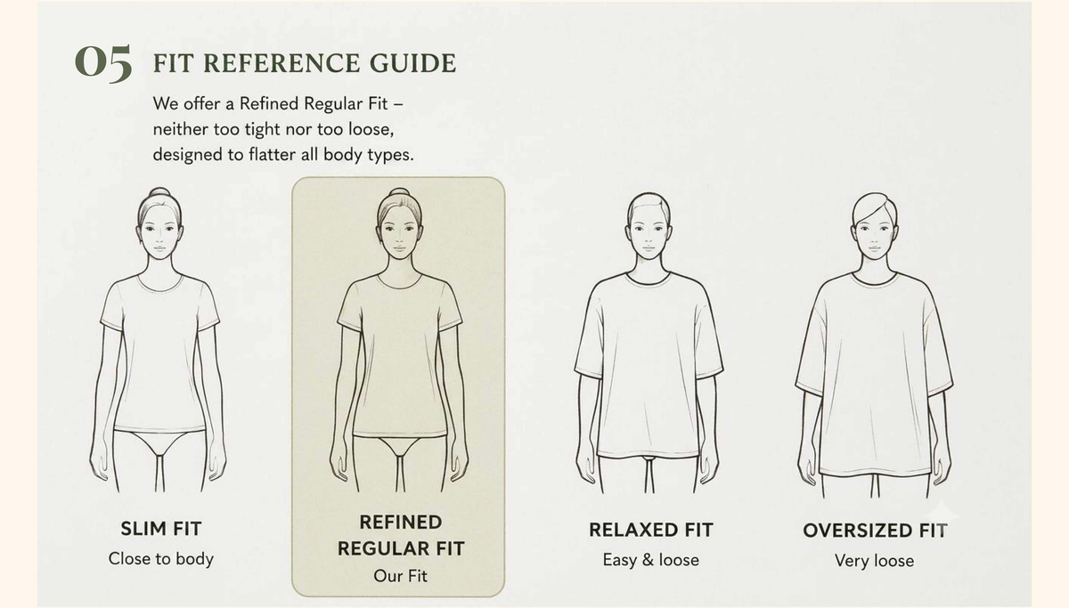 Blue Blossom Whisper Boat Neck Tee in GOTS-Certified Organic Cotton - Size & Fit Guide 5