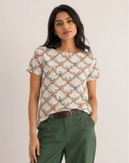 Secret Garden Trellis Boat Neck Tee in GOTS-Certified Organic Cotton