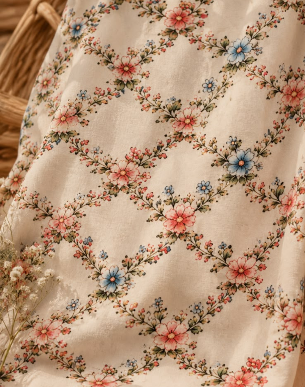 Secret Garden Trellis Boat Neck Tee in GOTS-Certified Organic Cotton
